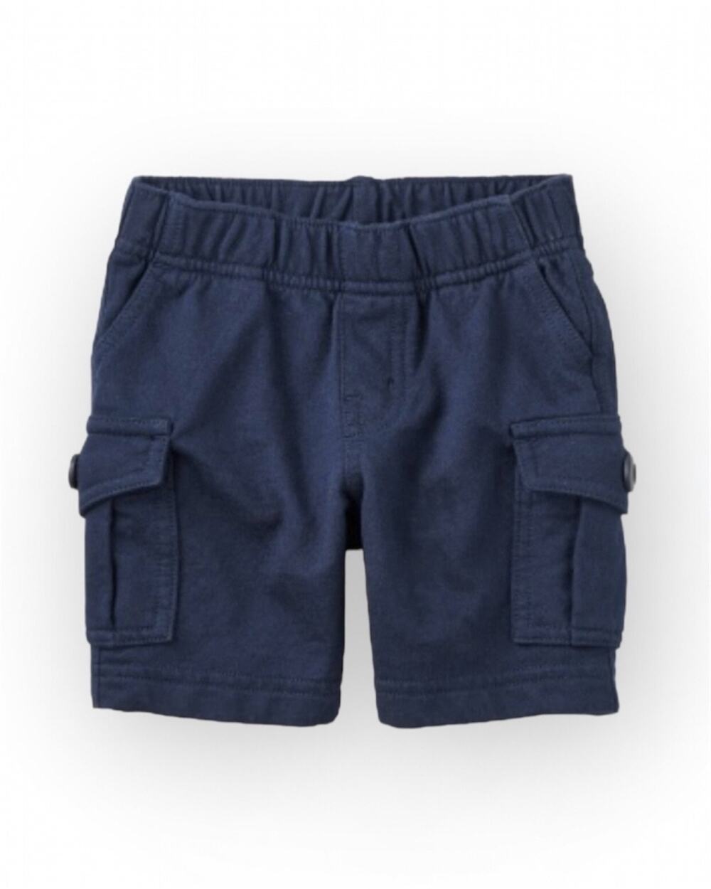 Tea Collection NWT Blue French Terry Cotton Cargo Shorts. 3-6 Months